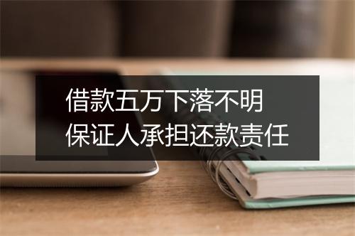 借款五万下落不明 保证人承担还款责任