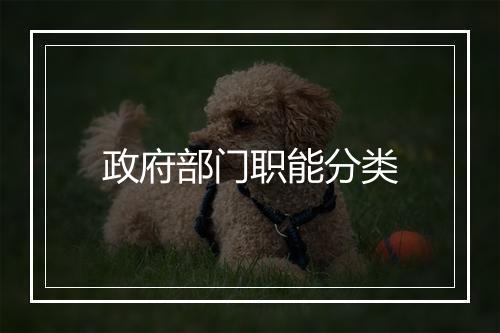 政府部门职能分类