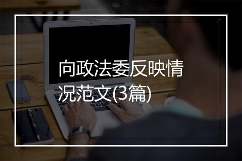 向政法委反映情况范文(3篇)