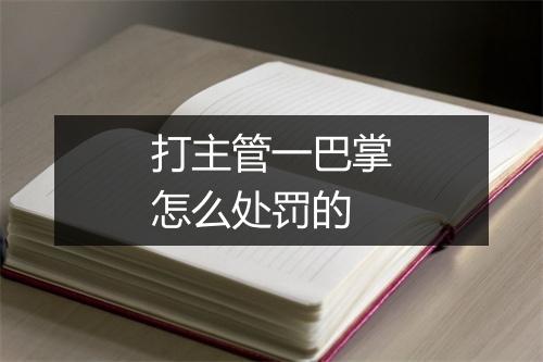 打主管一巴掌怎么处罚的