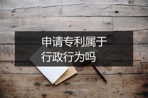 申请专利属于行政行为吗