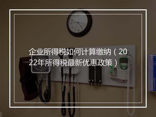企业所得税如何计算缴纳(2022年所得税最新优惠政策)