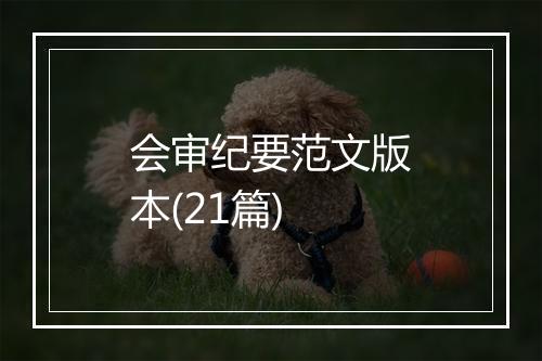 会审纪要范文版本(21篇)