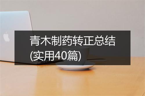 青木制药转正总结(实用40篇)