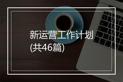 新运营工作计划(共46篇)