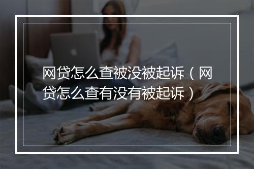 网贷怎么查被没被起诉(网贷怎么查有没有被起诉)