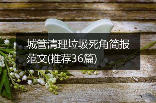城管清理垃圾死角简报范文(推荐36篇)