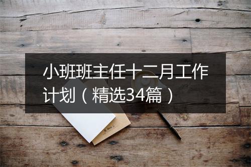 小班班主任十二月工作计划(精选34篇)