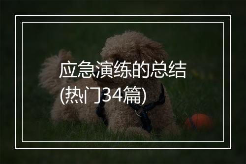 应急演练的总结(热门34篇)