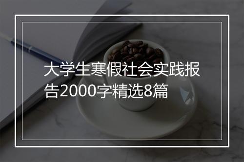 大学生寒假社会实践报告2000字精选8篇