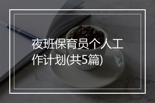 夜班保育员个人工作计划(共5篇)