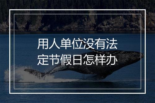 用人单位没有法定节假日怎样办
