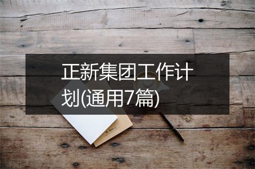 正新集团工作计划(通用7篇)