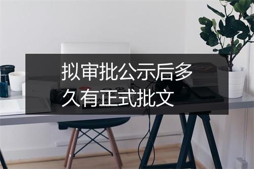 拟审批公示后多久有正式批文