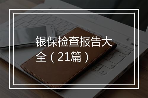 银保检查报告大全(21篇)