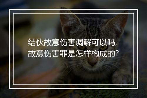 结伙故意伤害调解可以吗,故意伤害罪是怎样构成的?