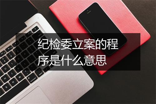 纪检委立案的程序是什么意思