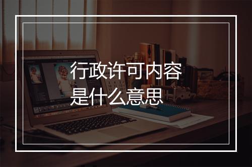行政许可内容是什么意思