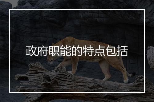 政府职能的特点包括