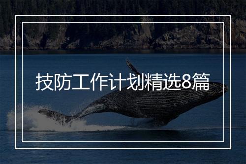 技防工作计划精选8篇