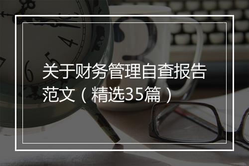 关于财务管理自查报告范文(精选35篇)