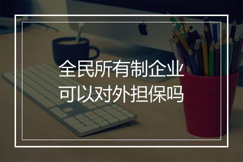 全民所有制企业可以对外担保吗