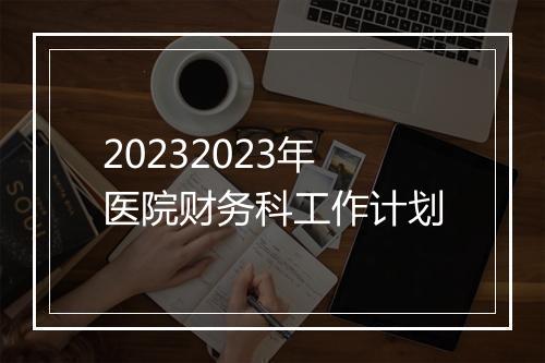 20232023年医院财务科工作计划