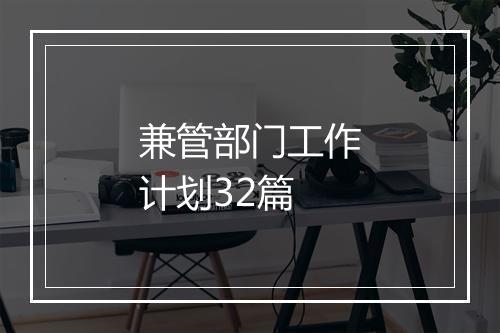 兼管部门工作计划32篇