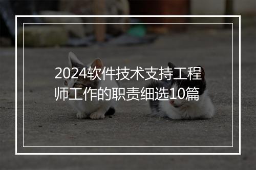 2024软件技术支持工程师工作的职责细选10篇