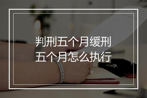 判刑五个月缓刑五个月怎么执行