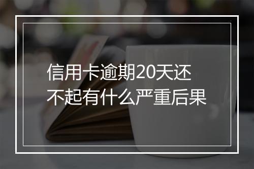 信用卡逾期20天还不起有什么严重后果