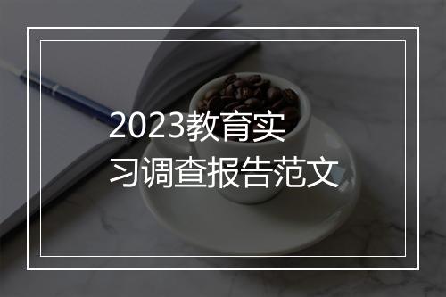 2023教育实习调查报告范文