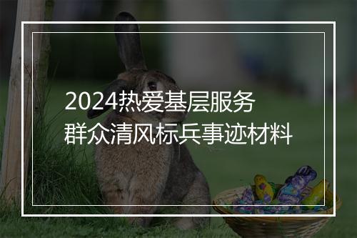 2024热爱基层服务群众清风标兵事迹材料