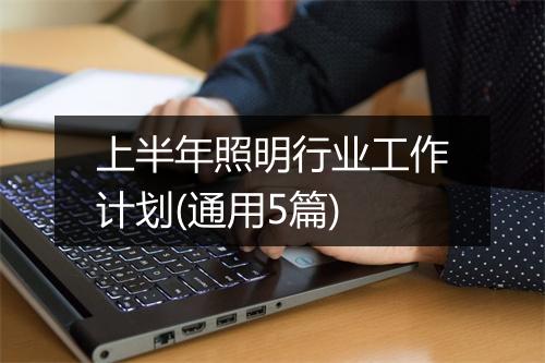 上半年照明行业工作计划(通用5篇)