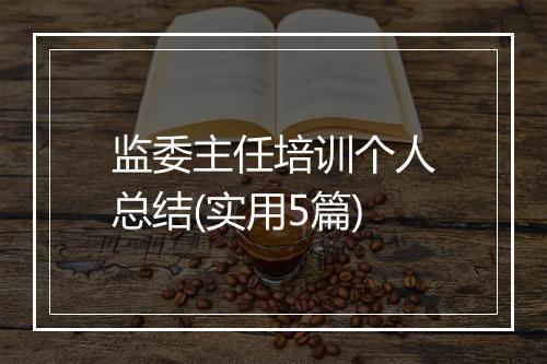 监委主任培训个人总结(实用5篇)