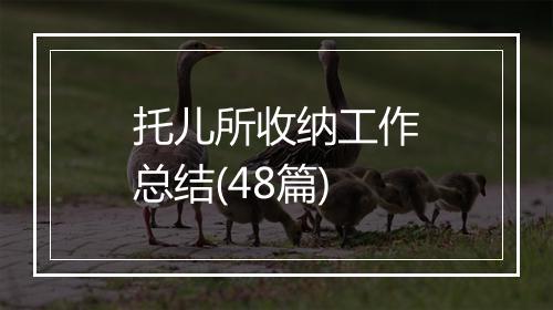 托儿所收纳工作总结(48篇)