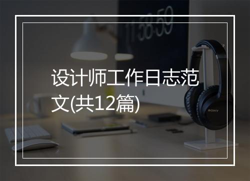 设计师工作日志范文(共12篇)