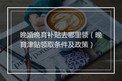 晚婚晚育补贴去哪里领(晚育津贴领取条件及政策)