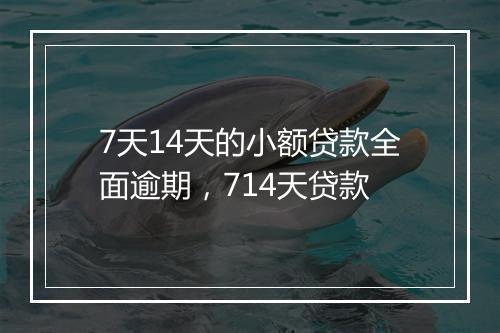 7天14天的小额贷款全面逾期,714天贷款