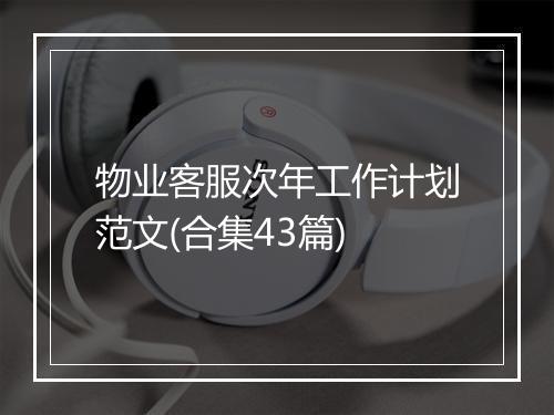 物业客服次年工作计划范文(合集43篇)