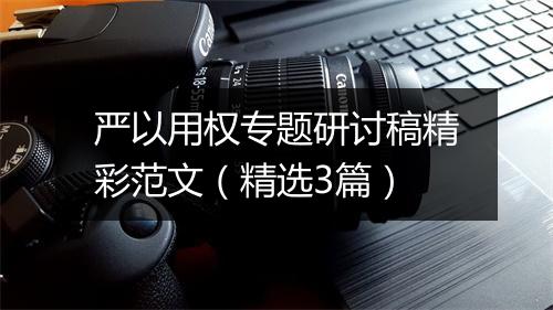 严以用权专题研讨稿精彩范文(精选3篇)