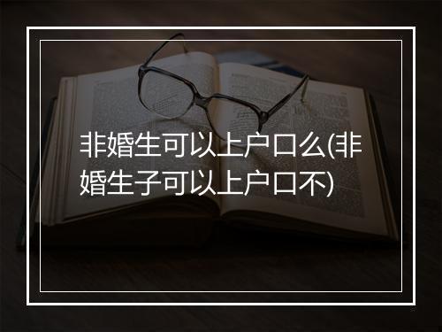 非婚生可以上户口么(非婚生子可以上户口不)