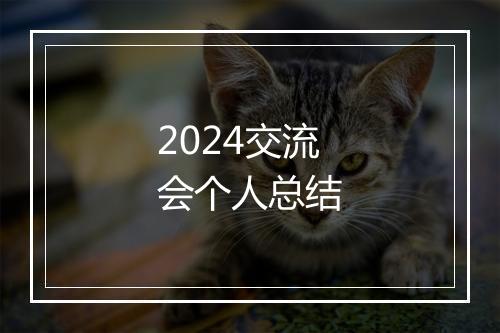 2024交流会个人总结