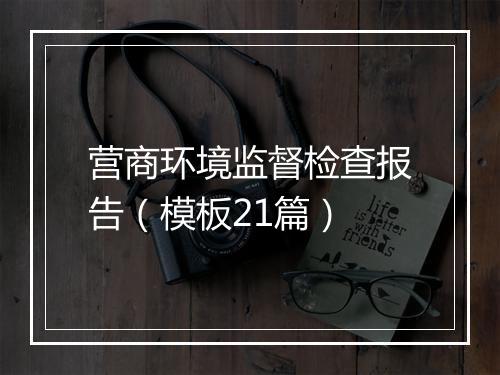 营商环境监督检查报告(模板21篇)