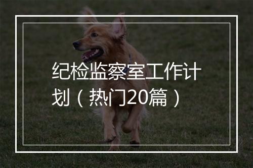 纪检监察室工作计划(热门20篇)