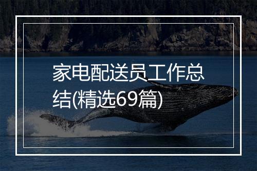 家电配送员工作总结(精选69篇)