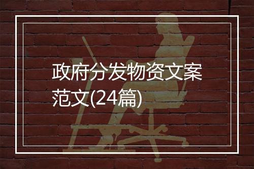 政府分发物资文案范文(24篇)