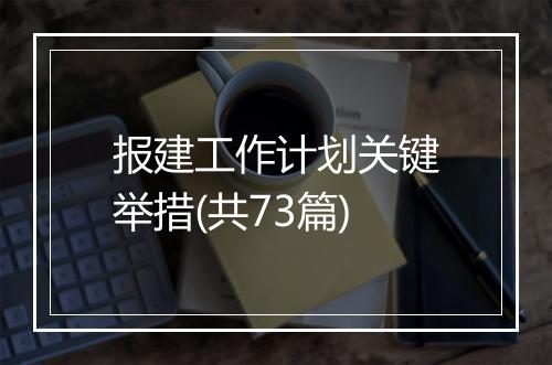 报建工作计划关键举措(共73篇)