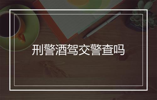 刑警酒驾交警查吗