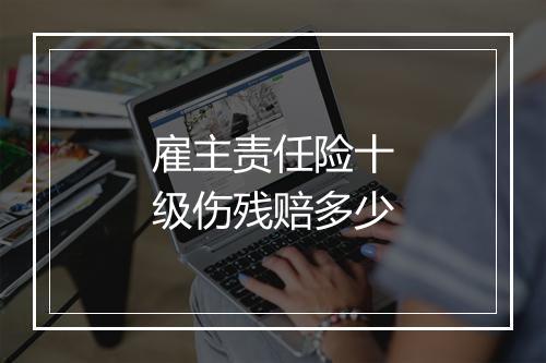 雇主责任险十级伤残赔多少